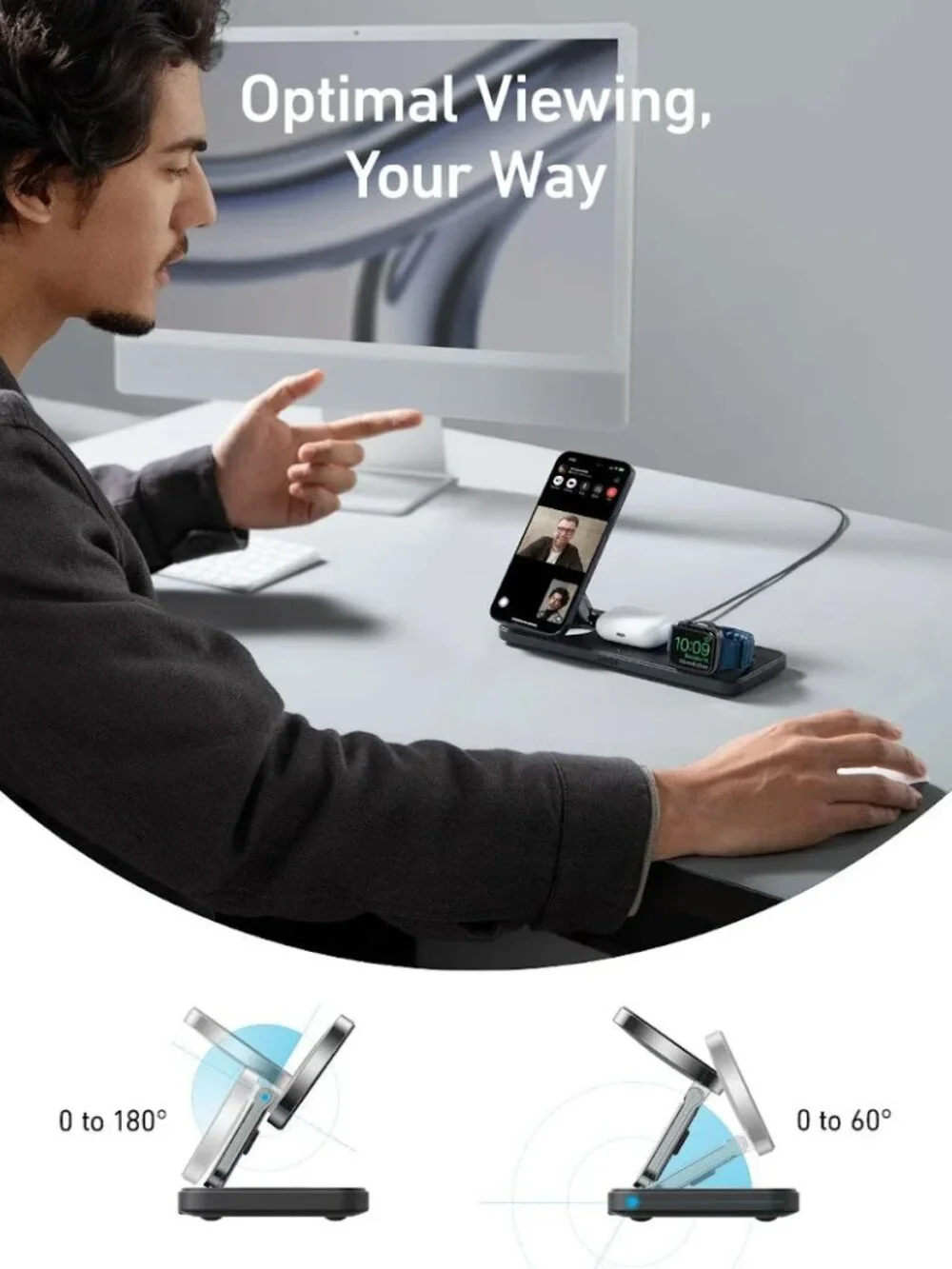 Anker MagGo 3-in-1 Foldable Wireless Charging Station | Brand New Sealed